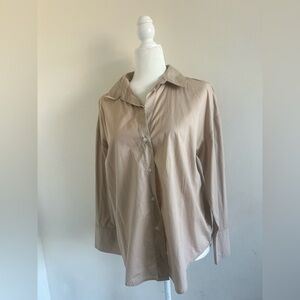 Beige Button-Up Shirt